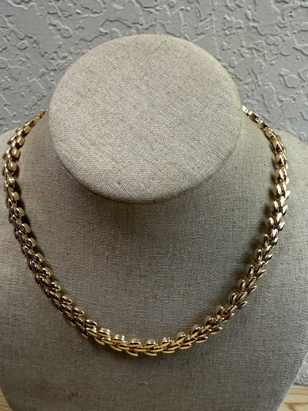 Fashion Jewelry Shiny Gold Braided Link Necklace